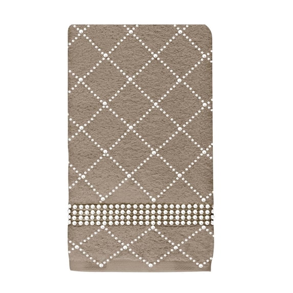 Sparkles Home Atlas Rhinestone Hand Towel (Set of 2) Taupe