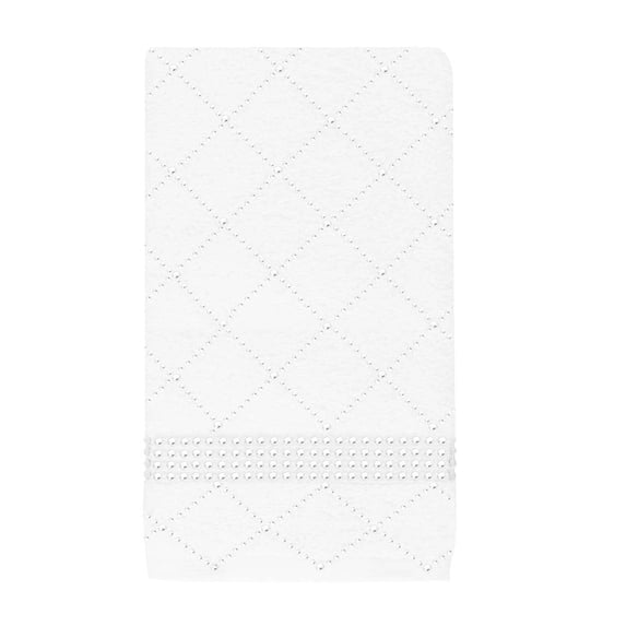 Sparkles Home Atlas Rhinestone Hand Towel (Set of 2) White