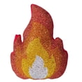 thumbnail image 1 of Sparkles Home Fire Emoji Shaped Pillow, Luminous Rhinestones on Red Velvet, 1 of 2