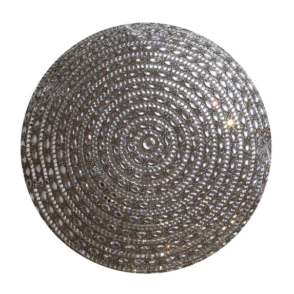 Sparkles Home Gatsby Round Pillow, Glass Rhinestones with Matching Velvet Charcoal
