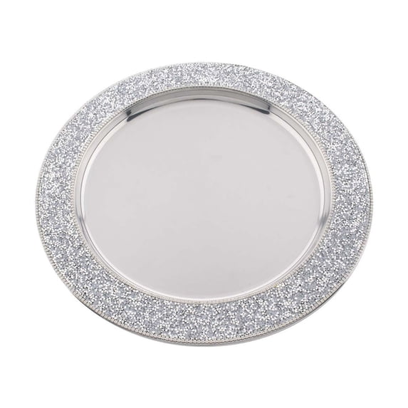 Sparkles Home Luminous Rhinestone Charger Plate Stainless Steel