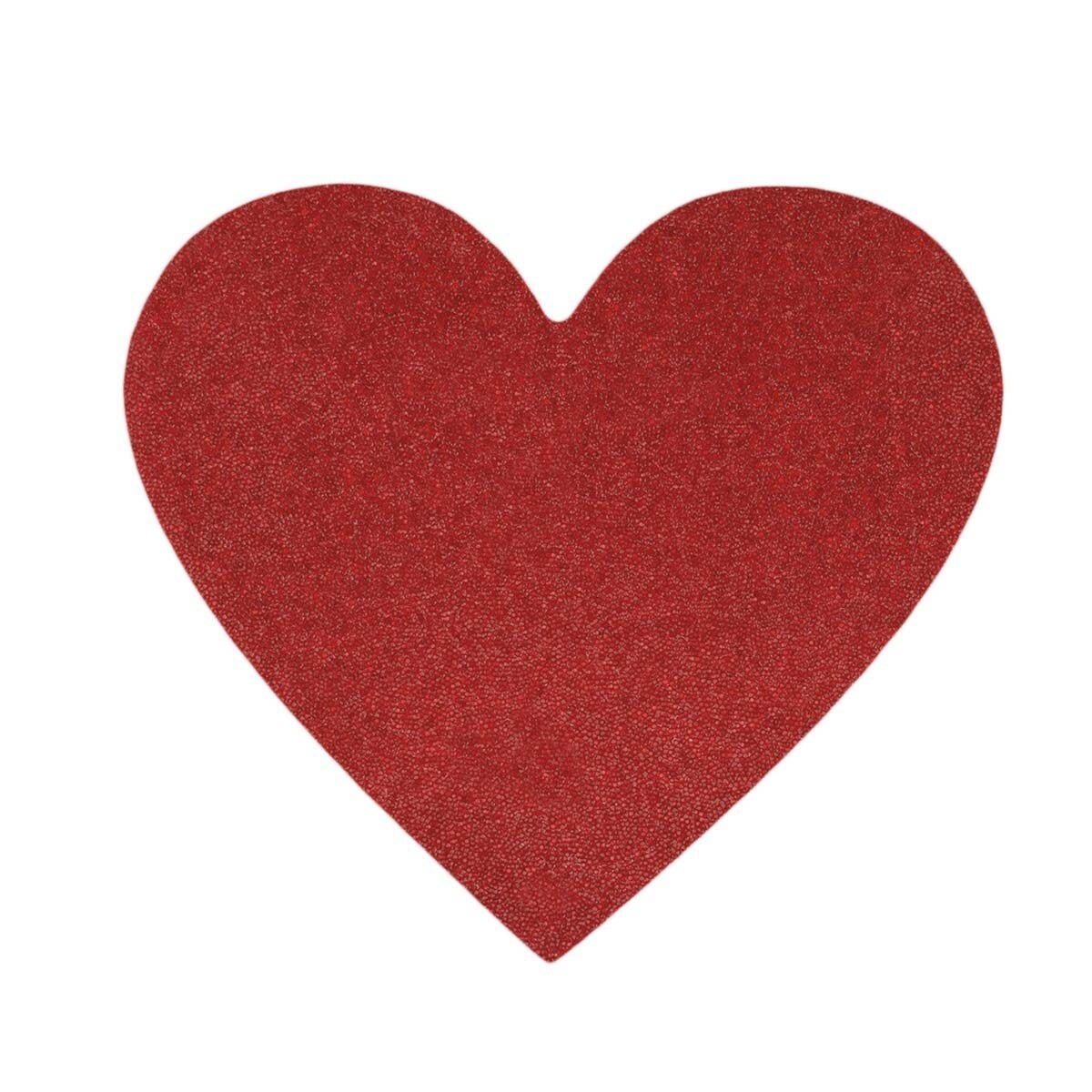Sparkles Home Luminous Rhinestone Heart Placemat Red