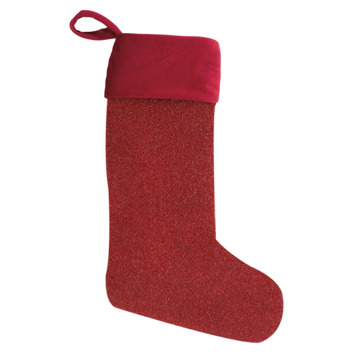 Red Velvet Rhinestone Christmas Stocking, 7" Length