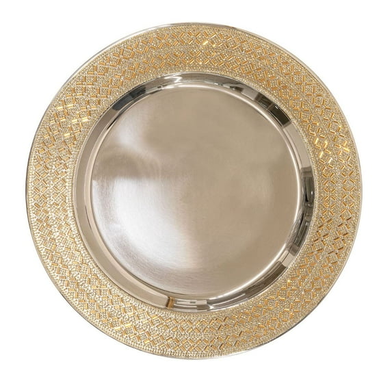 Sparkles Home Madison Avenue Rhinestone Charger Plate Gold