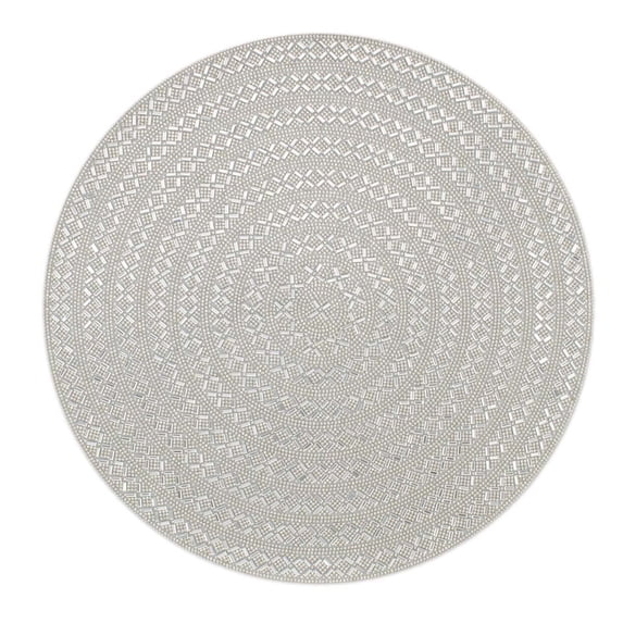 Sparkles Home Madison Avenue Round Rhinestone Placemat Silver
