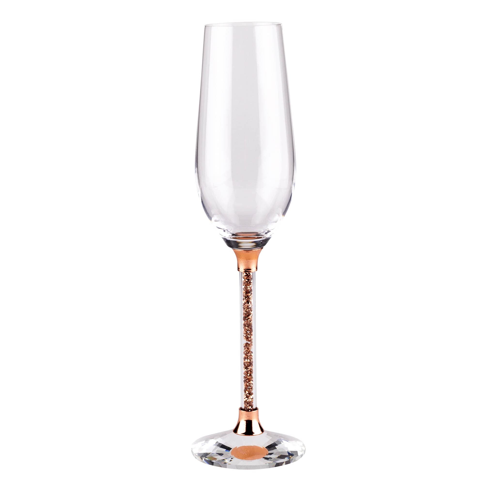 Sparkles Home Rhinestone Crystal Filled Stem Toasting Flutes - Set of 2 in Gift Box