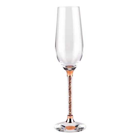 Sparkles Home Rhinestone Crystal Filled Stem Toasting Flutes - Set of 2 in Gift Box