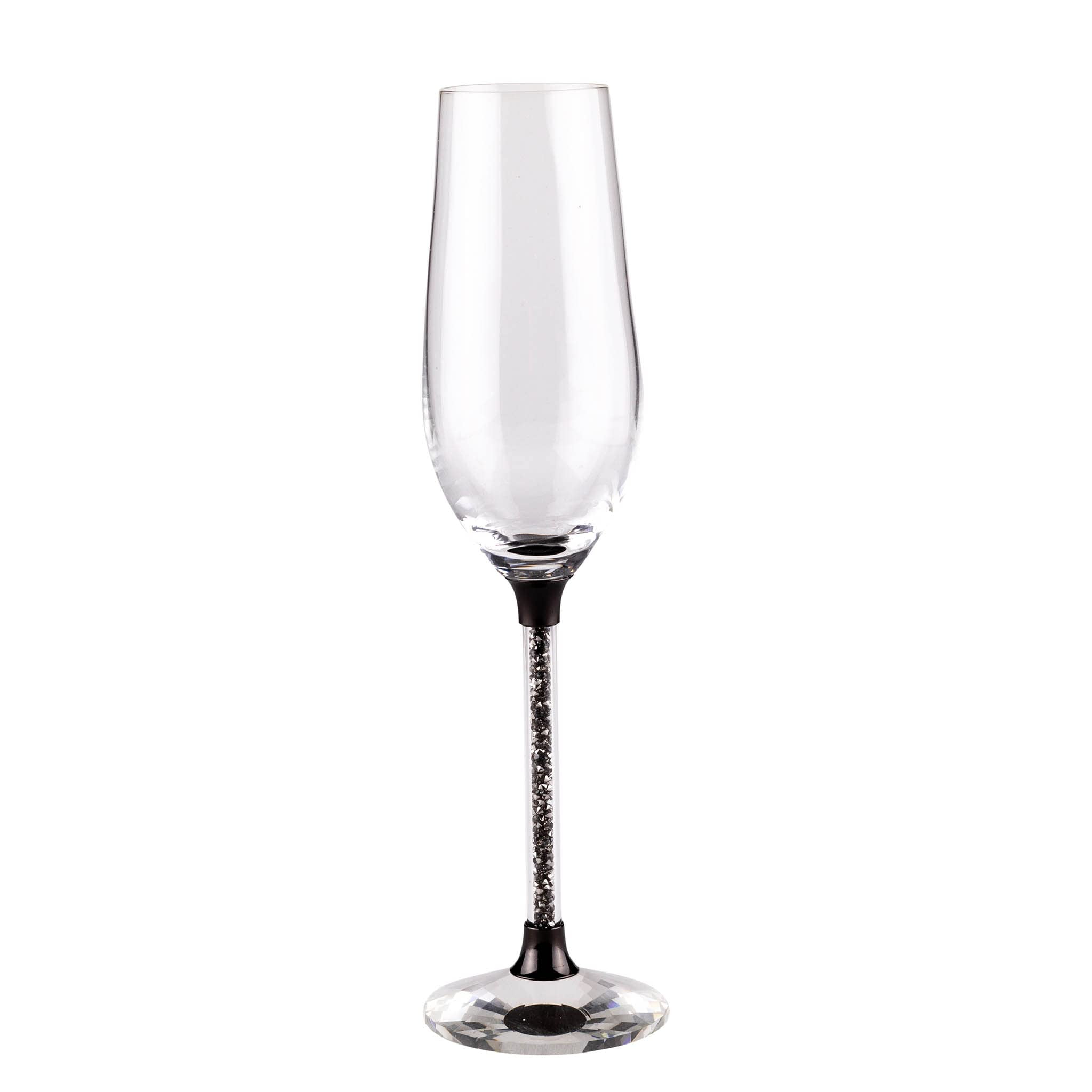 Sparkles Home Rhinestone Crystal Filled Stem Toasting Flutes - Set of 2 in Gift Box
