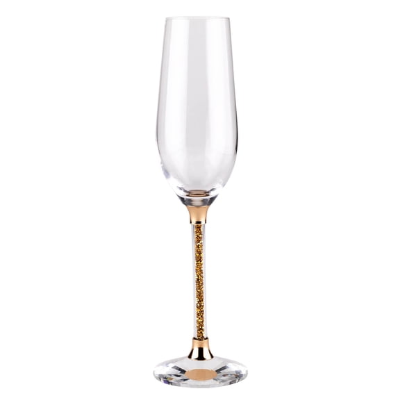 Sparkles Home Rhinestone Crystal Filled Stem Toasting Flutes - Set of 6