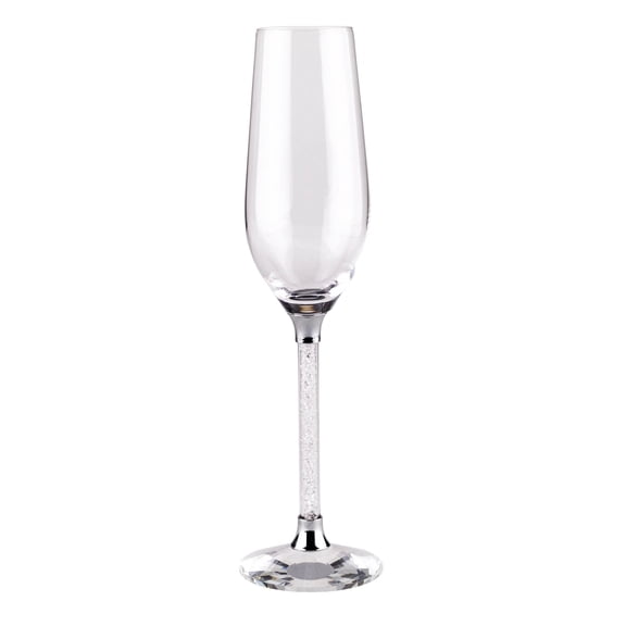 Sparkles Home Rhinestone Crystal Filled Stem Toasting Flutes set of 6