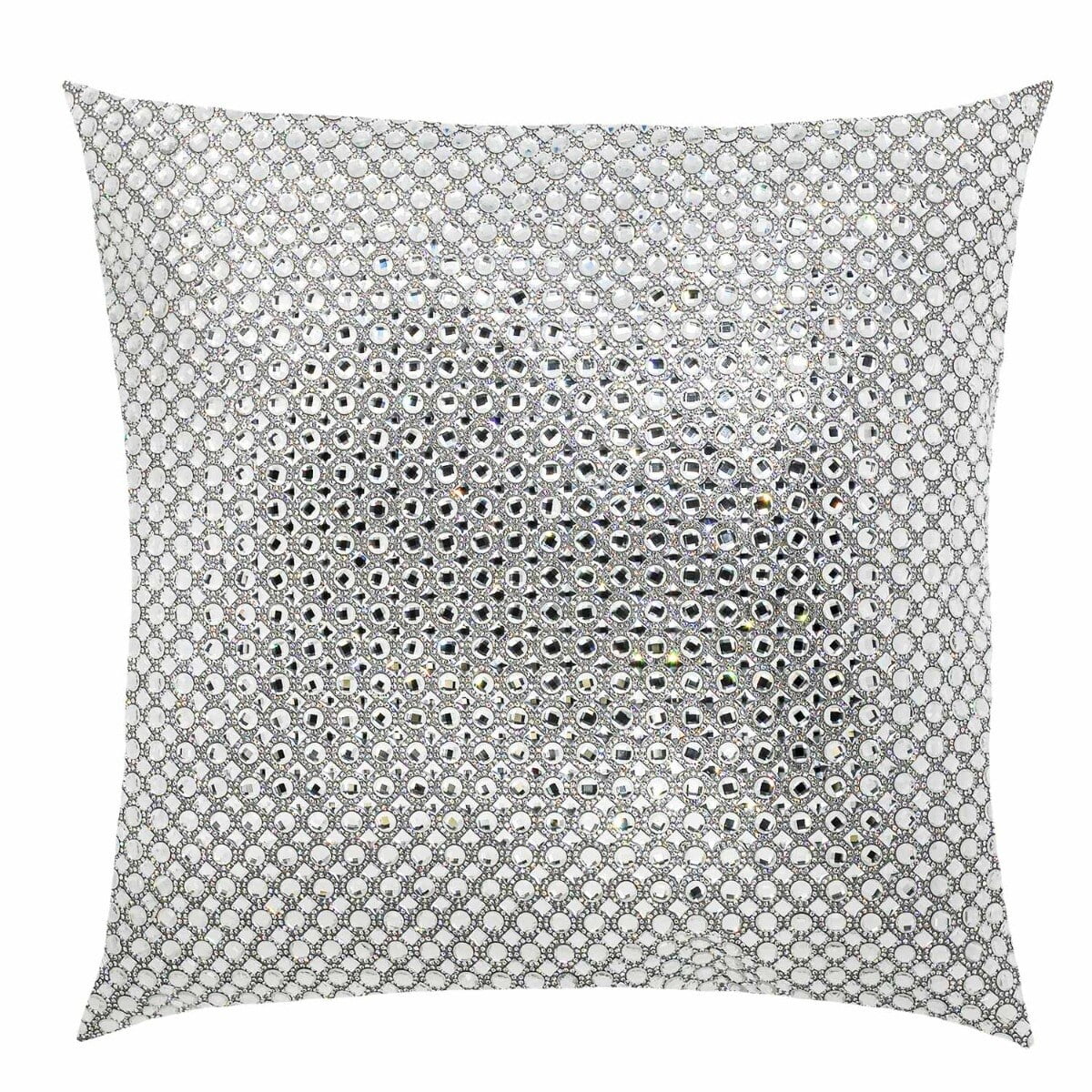 16" Stone Velvet Rhinestone and Pearl Square Throw Pillow