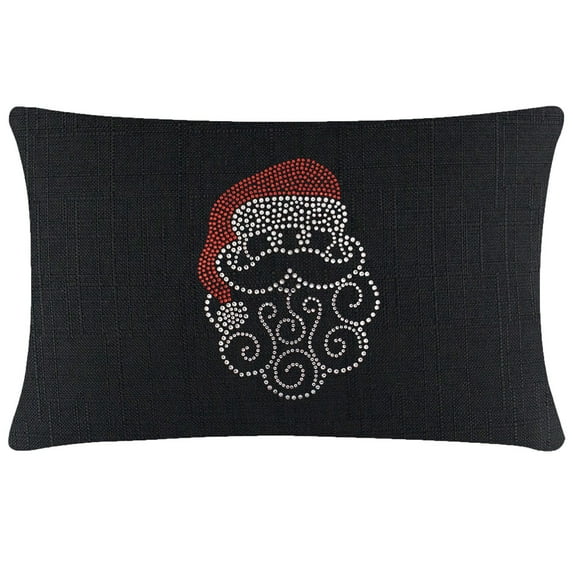 Sparkles Home Santa Rhinestone Pillow Ebony 14x20
