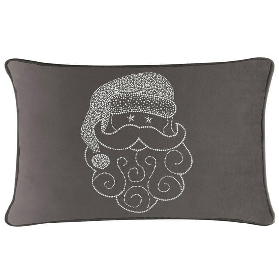 Sparkles Home Santa Rhinestone Pillow Charcoal 14x20