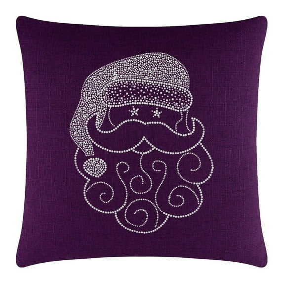 Sparkles Home Santa Rhinestone Pillow Purple 16x16