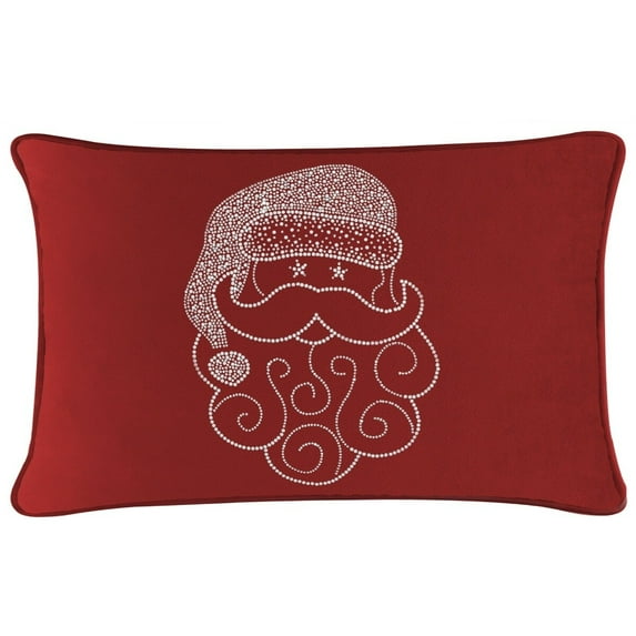 Sparkles Home Santa Rhinestone Pillow Red 14x20