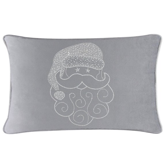 Sparkles Home Santa Rhinestone Pillow Pewter 14x20
