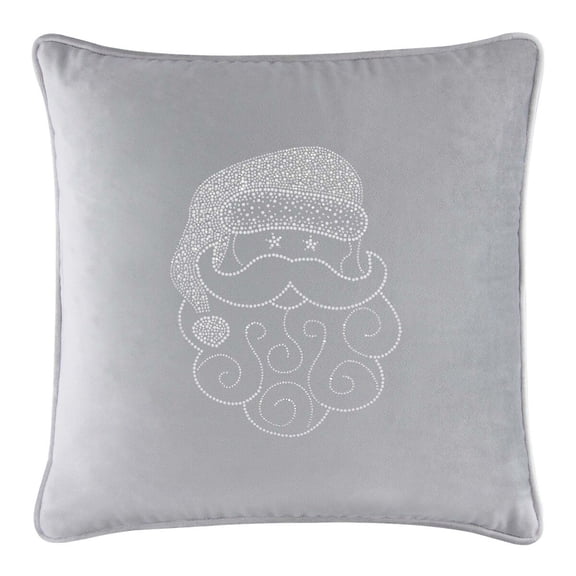 Sparkles Home Santa Rhinestone Pillow Pewter 20x20