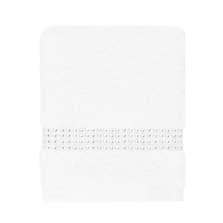Sparkles Home Rhinestone Stripe Fingertip Towel (Set of 2) White