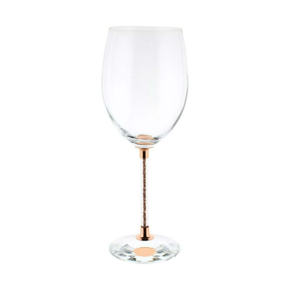 Sparkles Home Rhinestone Wine Glasses with Crystal-Filled Stems - Set of 2 in Gift Box