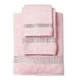 thumbnail image 1 of Sparkles Home  Stripe Rhinestone 3 Piece Towel Set Pink Bath Towel, 1 of 5