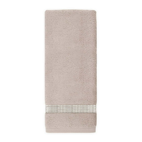 Sparkles Home  Stripe Rhinestone Hand Towel (Set of 2) Taupe