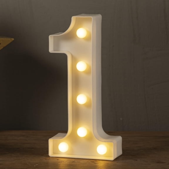 Sparkles Hub 1st First Birthday Decorations for Girls Boys,One Year Old Birthday Decorations Centerpieces Table,Light Up Numbers 1 Sign Led for Party Backdrop Wall Decor for Wedding Anniversary