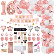 Sparkles Hub Sweet 16 Birthday Decorations with Balloon Arch Garland