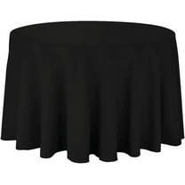 Sparkles Make It Special 10-pcs 120" Inch Round Polyester Cloth Fabric Linen Tablecloth - Wedding Reception Restaurant Banquet Party - Machine Washable - Black