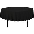 thumbnail image 1 of Sparkles Make It Special 10-pcs 90" Inch Round Polyester Cloth Fabric Linen Tablecloth - Wedding Reception Restaurant Banquet Party - Machine Washable - Choice of Color - Black, 1 of 6
