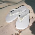 thumbnail image 1 of Sparklez Apparel Women's Shoes Rhinestone Flip-Flops, Flat Heel Open Toe White, 1 of 2