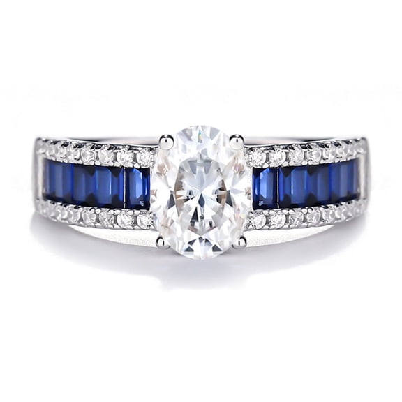 Sparkling 1.5 Carat Oval Cut Moissanite Wedding Bands for Women S925 Sterling Silver Lab Created Diamond Ring Anniversary Promise Fashion Luxury Suitable for Daily Wear Engagement Birthday