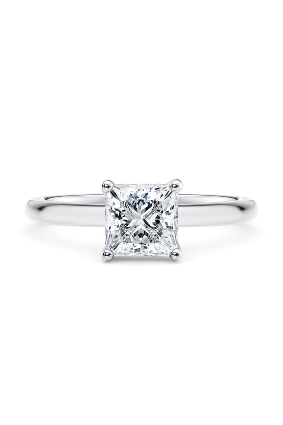 Sparkling 1.5 Ct Moissanite Solitaire Ring with Hidden Halo – 925 Sterling Silver for Women