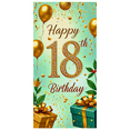 thumbnail image 1 of Sparkling 18th Birthday Backdrop Banner with Crown Balloons Stars and Presents Party Supplies Photography Props Birthday Decoration Birthday Party Decorations Background, 1 of 8