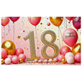 thumbnail image 1 of Sparkling 18th Birthday Banner Backdrop with Glittery Elements Party Decorations Photography Props for Birthday Party Celebrations Happy Birthday Event Background, 1 of 7