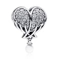 thumbnail image 1 of Sparkling Angel Wings & Heart Dangle Women S925 Silver Chamrs Bracelet Charms, 1 of 1