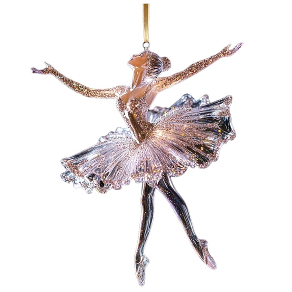 Sparkling Ballerina Christmas Ornaments,Home Hanging Ornament,2D Acrylic Pink Ballerina Ornaments,Unique Gift for Ballet Dance Lovers