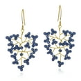 thumbnail image 1 of Sparkling Berry Clusters of Blue Crystal on Brass Wire Dangle Earrings, 1 of 4