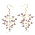thumbnail image 1 of Sparkling Berry Clusters of Purple Crystal on Brass Wire Dangle Earrings, 1 of 5
