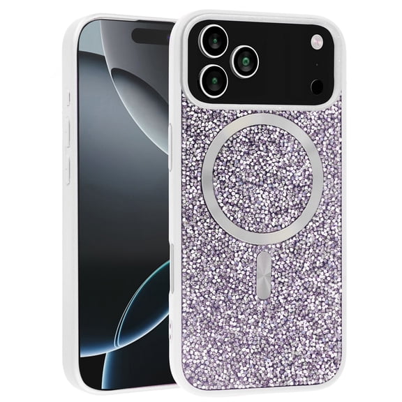 Sparkling Bling Case with Wireless Charging Compatibility for iPhone 17 Pro Max - White