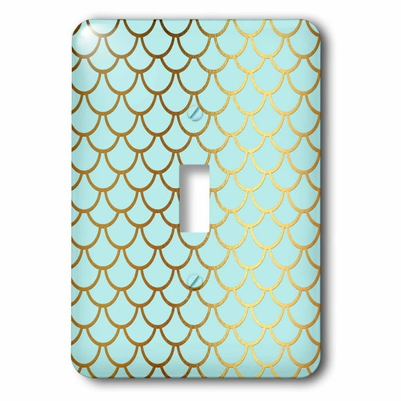 Sparkling Blue Luxury Elegant Mermaid Scales Glitter Effect Art print single toggle switch lsp-266919-1