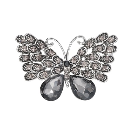 Sparkling Butterfly Brooch Retro Style Alloy Jewelry For Blouses Scarves Hats