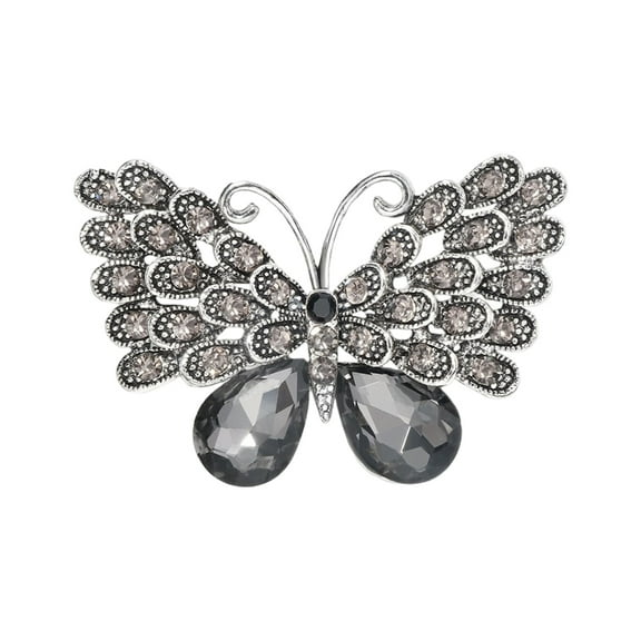 Sparkling Butterfly Brooch Retro Style Alloy Jewelry For Blouses Scarves Hats