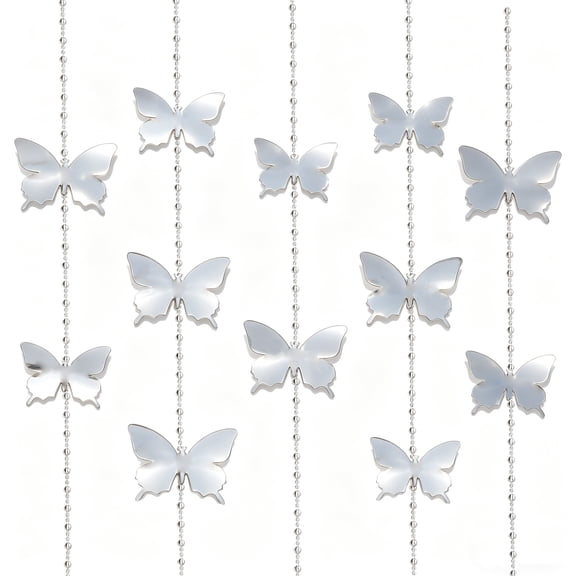 Sparkling Butterfly Mirror Door Hangers 5PCS Set - Romantic Decor for Bedroom, Party Backdrops & Window Displays