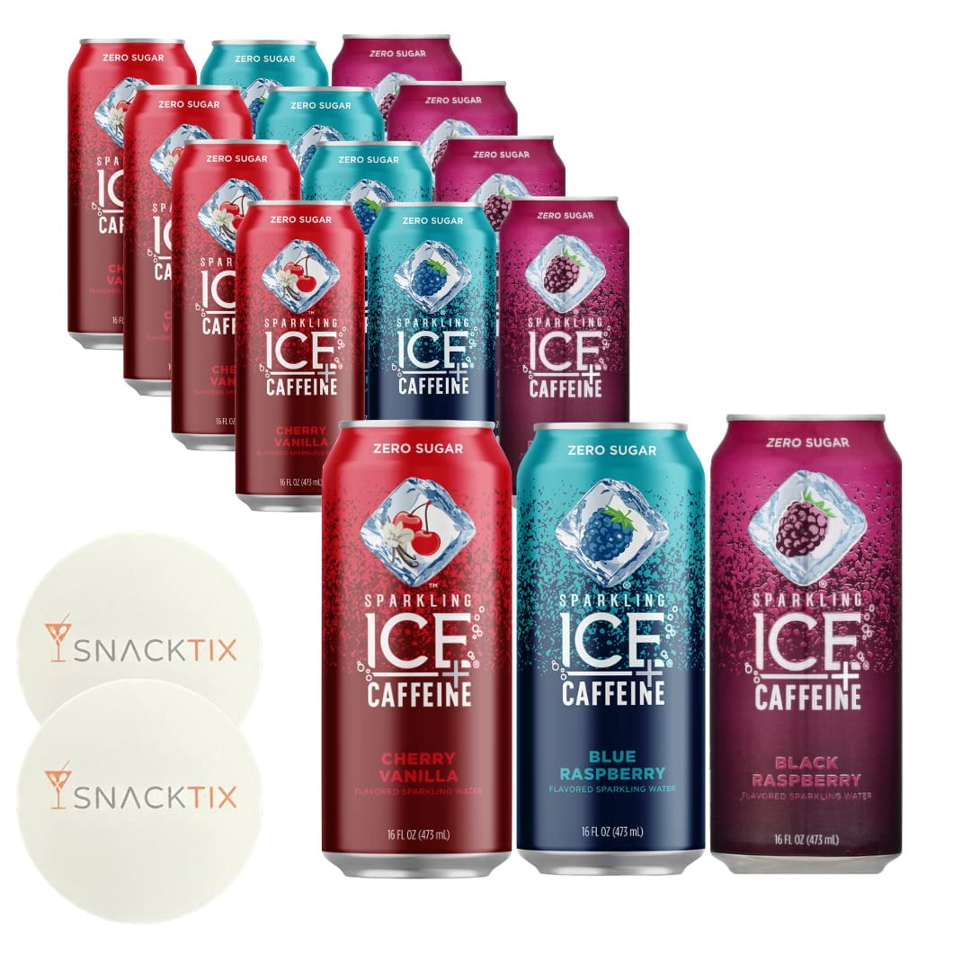 Sparkling + Caffeine Sparkling Water 3 flavors Cans Black Raspberry
