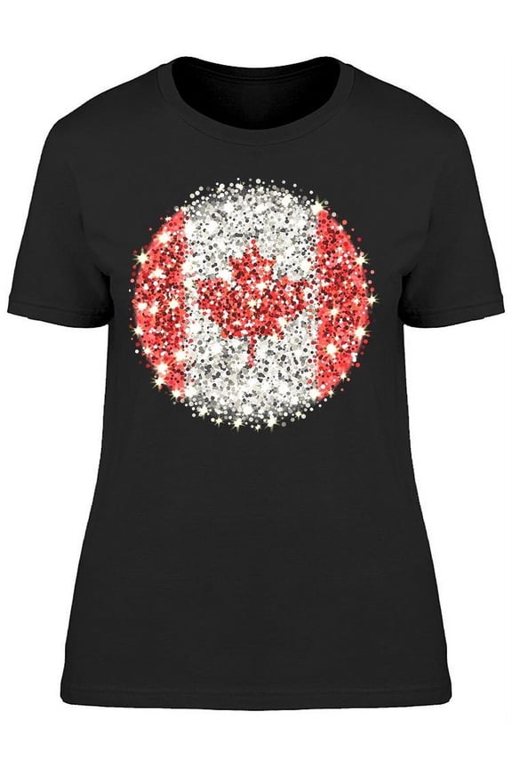 Sparkling Canada Flag T-Shirt Women -Image by Shutterstock, Female x-Large
