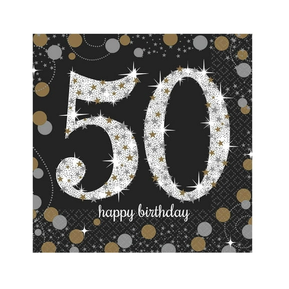 Sparkling Celebration 50th Birthday Beverage Napkins (16)
