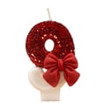thumbnail image 1 of Sparkling Celebration Number Candle - Fashionable Cartoon Creative Design with Red Bow, Glitter Finish - for Birthday Parties, Anniversary Events, Kids’ Celebrations, Festive Gatherings, 1 of 7