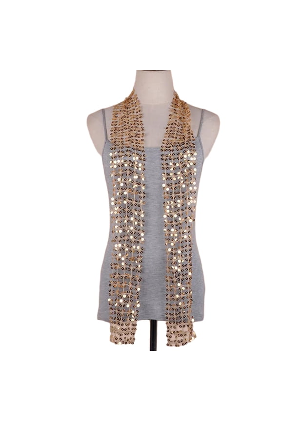 Sparkling Choker Sequins Collar for Women Wide Collar Blingbling Sequins Neck Tie Scarf Party Evening Costume