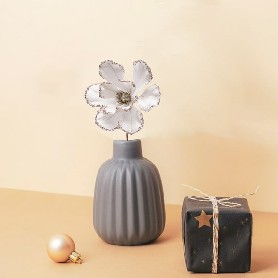 Sparkling Christmas Flowers, Christmas Decoration, Glittered Artificial Poinsettia for Holiday Decor, Festive Floral Arrangement, Burgundy or White Plastic Bloom for Home, Party, and Tree Ornaments