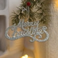 thumbnail image 1 of Sparkling Christmas Letter Medal Hanging, Merry Christmas Sequined Ornament, Originality Wreath Accessory and DIY Christmas Tree Hangings, Festive Holiday Decor, Silver, 1pcs, 1 of 6